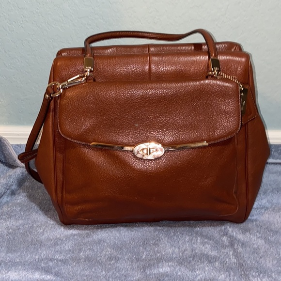 Nwot COACH LARGE PEBBLED LEATHER shoulder bag  MADISON 25170 - Picture 13 of 15